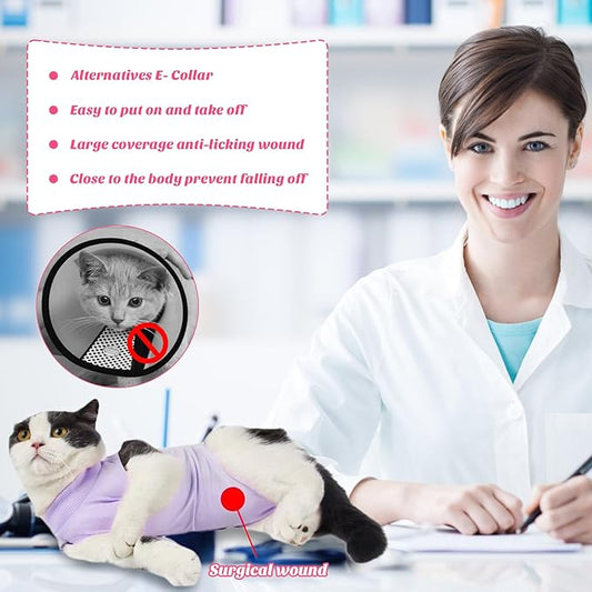 Cat Recovery Suit for Abdominal Wounds or Skin Diseases, Cat Onesie for Cats - Image 2