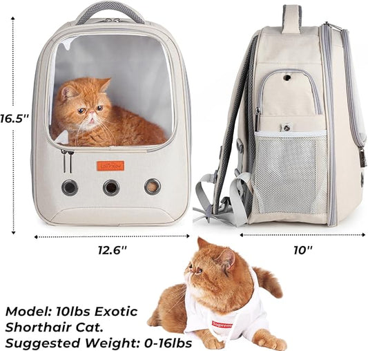 Lollimeow Pet Carrier Backpack, Bubble Backpack Carrier, Cats and Puppies - Image 2