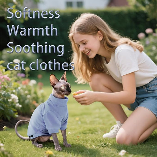 Fleece Sphynx Cat Clothes Soft Hairless Cat Clothes Pullover Cat Sweater - Image 2