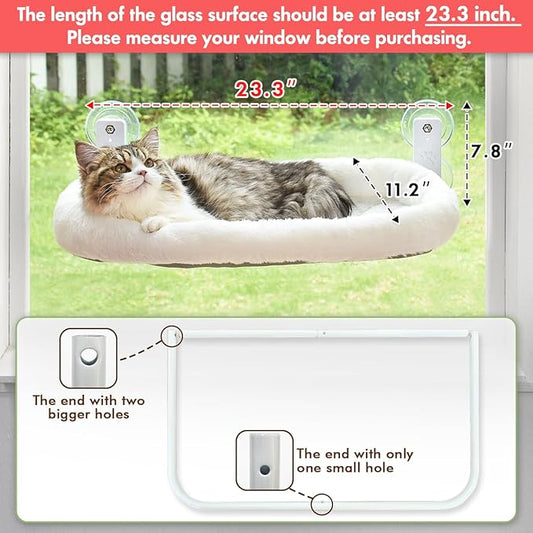AMOSIJOY Cordless Cat Window Perch, Window Hammock - Image 2