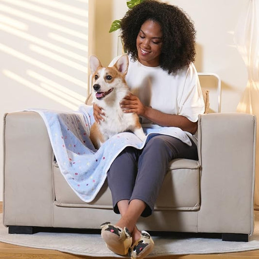 1 Pack 3 Blankets Super Soft Cute Dot Pattern Pet Blanket Flannel Throw - Image 2
