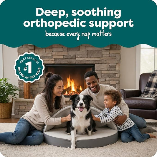 FurHaven Round Orthopedic Dog Bed - Image 2