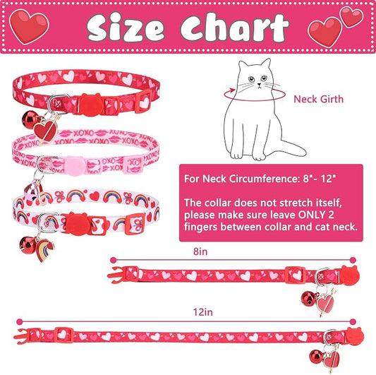 Breakaway Cat Collars with Bell & Cute Pendants, 3 Pack Safety Buckle Kitten - Image 2