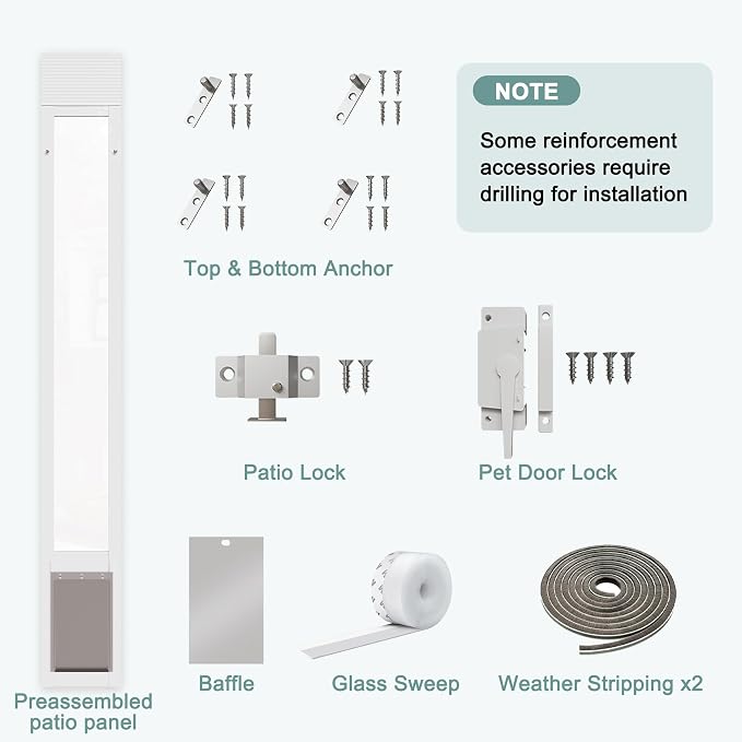 Sliding Glass Pet Door Insert, Easy Install Aluminum Doggy Door - Image 8