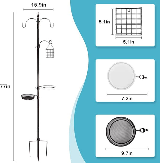 Bird Feeder Stand Pole, 77 Inch Feeding Station Kit - Image 2
