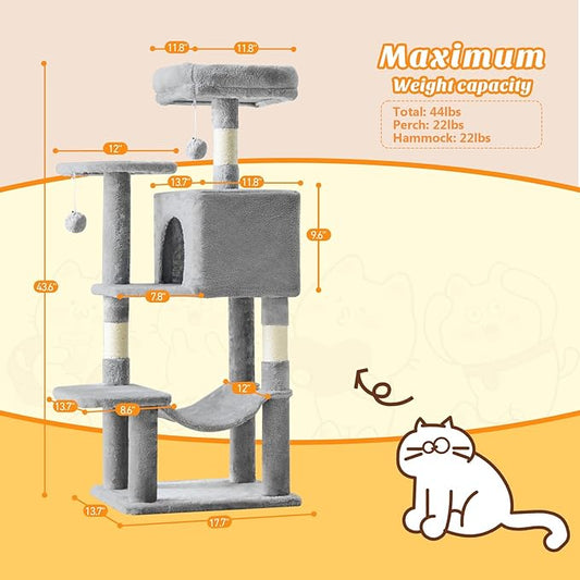Cat Tree Tower 44 Inch, Small Cat Tower - Image 2