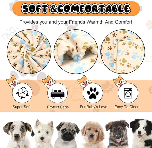 Rezutan Dog Blanket for Large Dogs, Upgraded 3 Pack Dog Cat Flannel Blankets - Image 2
