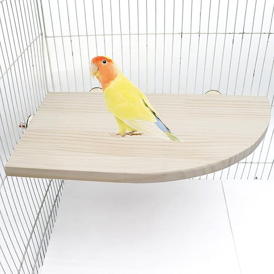 Bird Perch Stand Platform, 15.7 × 10.2 Inch Large Natural Wooden Small Animals - Image 2