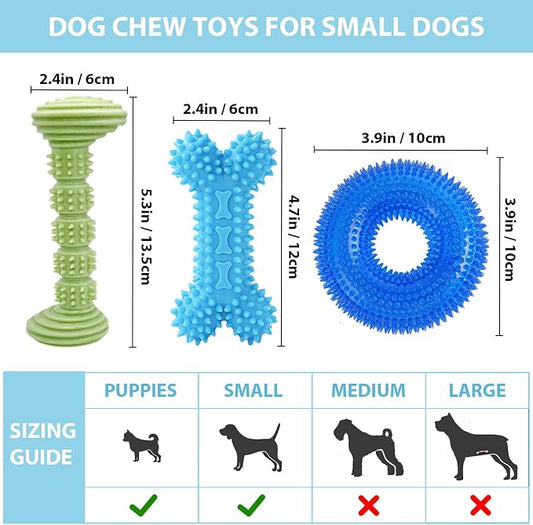 3-Pack Puppy Chew Toys for Teething Relief – Soft & Durable Rubber Toys for - Image 2