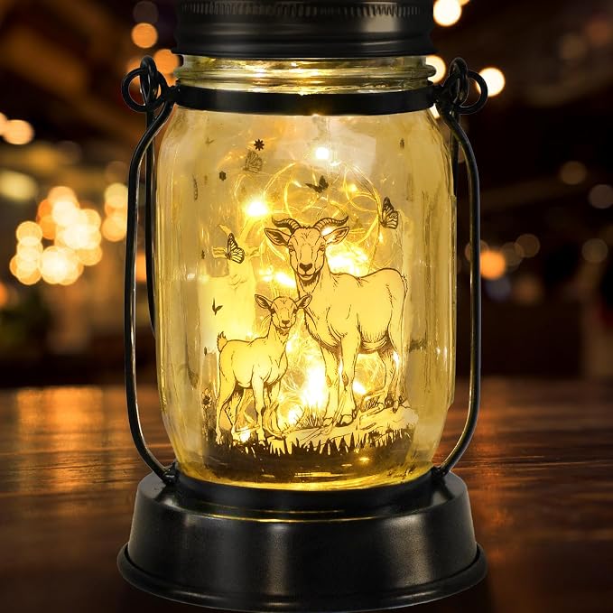 Goat Gifts for Women/Men Goat Solar Lanterns Mom Birthday Animal Lovers Lantern - Image 9