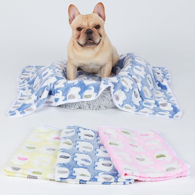1 Pack 3 Blankets Super Soft Fluffy Premium Cute Elephant Pattern Pet Blanket - Image 6