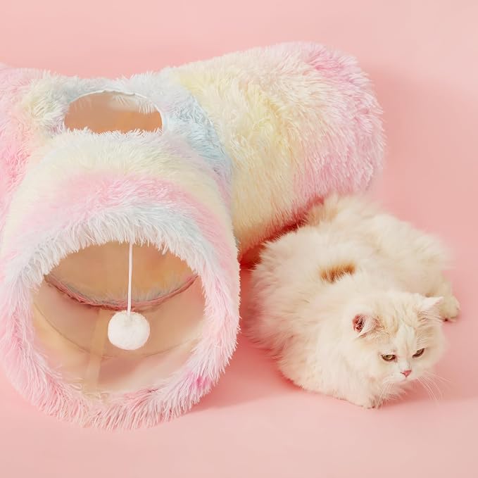 Tempcore Plush Pet Cat Tunnel Tube Cat Toys 3 Way Collapsible, Tunnels - Image 8