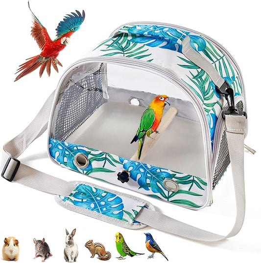 Small Bird Carrier Cage with Standing Perch & Tray Portable & Breathable Pet - Image 2