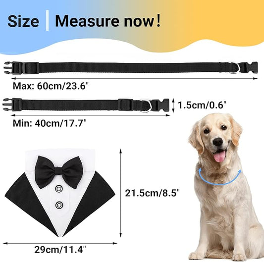 Segarty Formal Dog Tuxedo Bandana Dog Wedding Attire, Adjustable Collar - Image 2