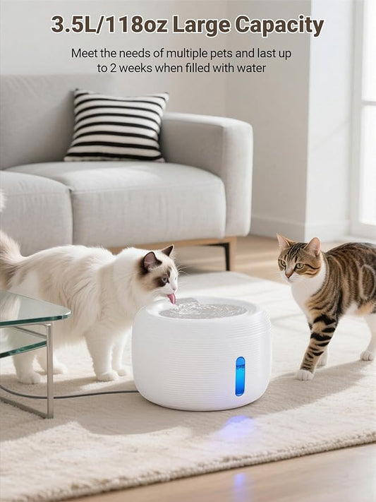 SIBAYS 3.5L Cat Water Fountain, 118oz Large Capacity Pet Water Fountain - Image 2