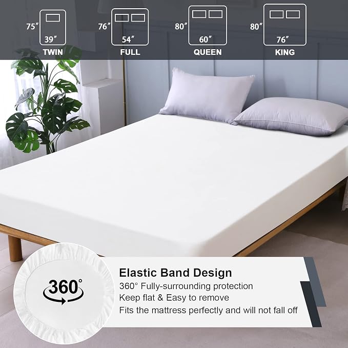 California King Mattress Protector Waterproof, Fitted Sheet Style Breathable - Image 7