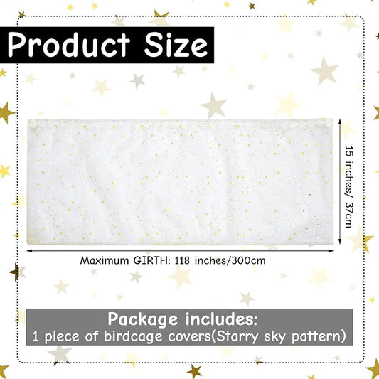 Shappy Large Bird Cage Cover, Bird Cage Seed Catcher, Adjustable Star Pattern - Image 2