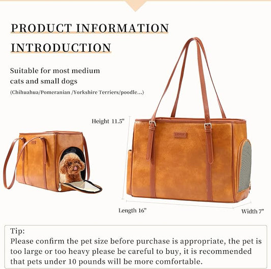 Fashion Dog Purse Pet Carrier Leather Bag - Image 2