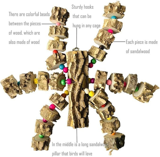 PINVNBY Macaw Toys, Extra Large Parrot Toys, Natural Wood Bird Chewing Toys - Image 2