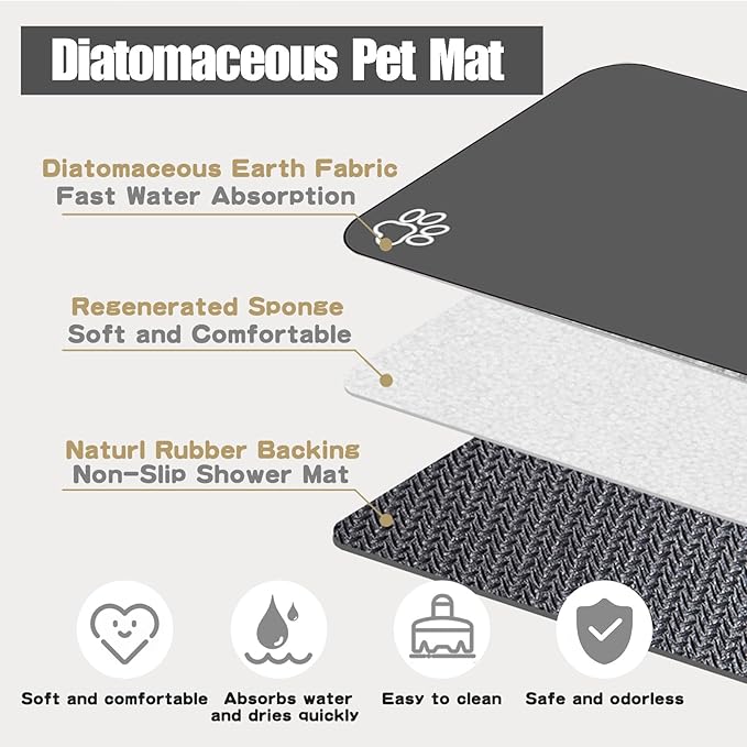 Large Pet Feeding Mat, Absorbent Quick Dry Dog Mat - Image 7