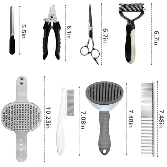 Dog Brush & Grooming Kit – 9-Piece Pet Brush & Deshedding Set - Image 2