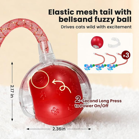 Rocfish Interactive Cat Toy for Indoor Cat, Smart Automatic Cat Chase Ball Toy - Image 2