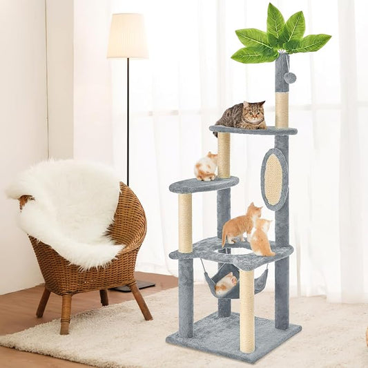 Cat Tree for Indoor Cats, 55 Inch Cat Tower - Image 2