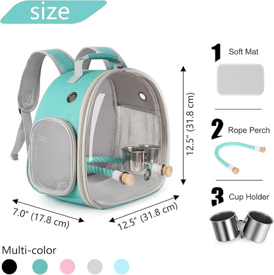 Small Bird Travel Backpack Carrier Cage, Backpack to Transport Backpack Carrier - Image 2