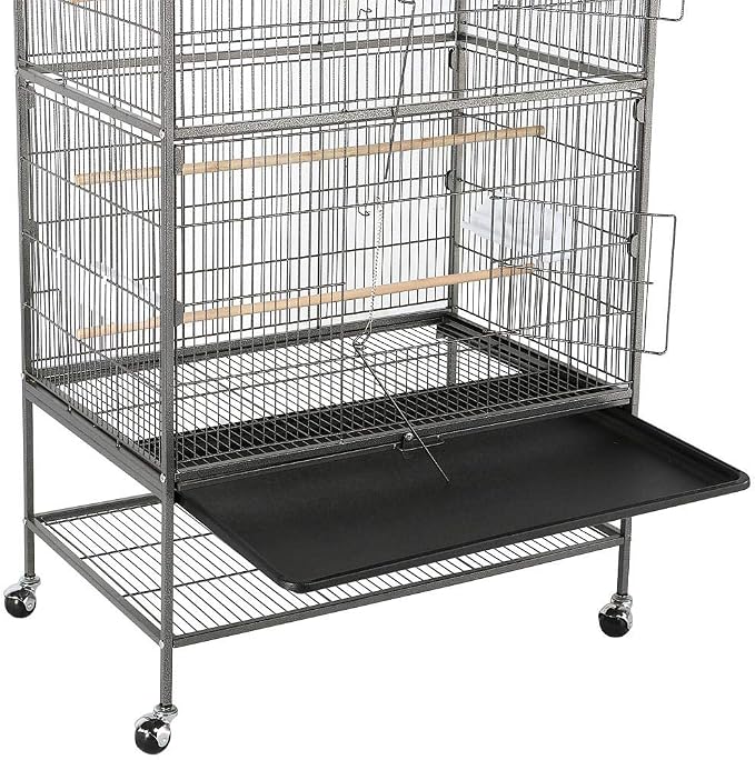 Topeakmart Wrought Iron Large Flight Parrot Bird Cage - Image 7