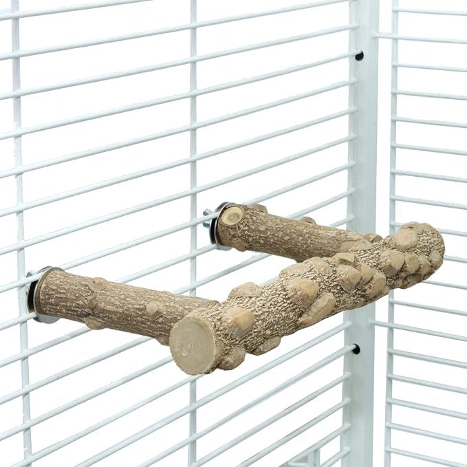 Bird Perch Stand, Bird Cage Top Perch Gym, Natural Wood Parrot Branch - Image 6