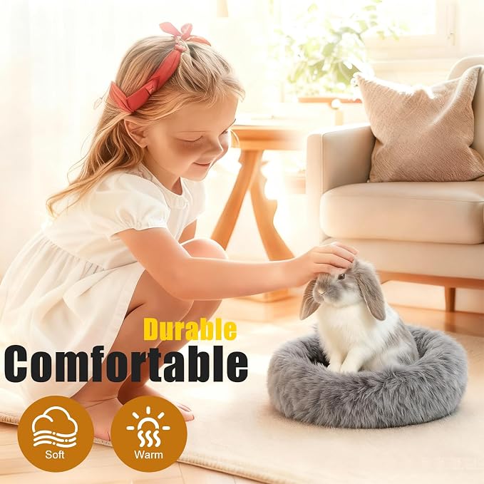 Guinea Pigs Bed Small Animal Bedding Donut-Shaped Burrowing Pet Bed Soft and - Image 5