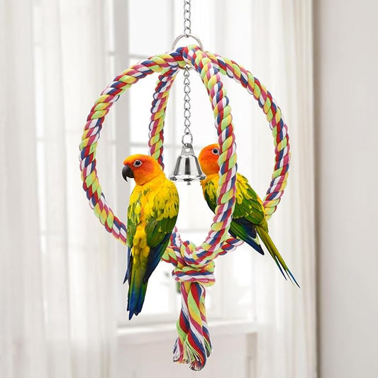 Bird Rope Swing Colorful Perch Climbing Toy - Image 2