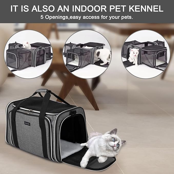 BAGLHER Cat Carrier Bag, Airline Approved Pet Carrier Soft Side Pet Travel 5 - Image 8