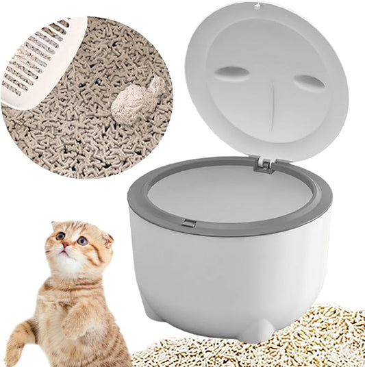 Cat Litter Trash Can with Lid Cat Litter Tray Kitten Potty, Dog Trash Can Cat - Image 2