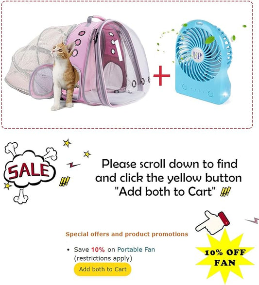Dual Expandable Cat Backpack Carrier, Fit up to 20 lbs, Expandable Pet Carrier - Image 2