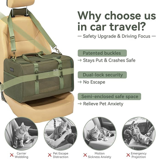Petsfit 19x12x12 Pet Carrier for Large Cats, Soft-Sided Small Dog Travel Carrier - Image 2