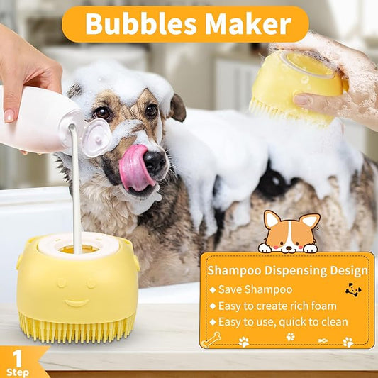 Comotech 6PCS Dog Bath Brush & Dog Toothbrush | Adjustable Handle Shampoo Brush - Image 2