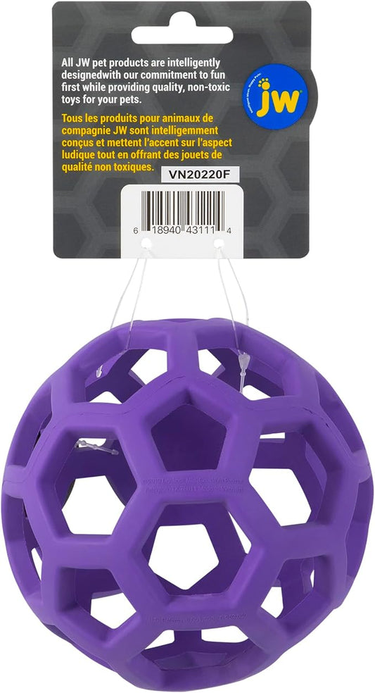 JW Pet Hol-ee Roller Dog Toy Puzzle Ball, Natural Rubber, Colors May Vary - Image 2