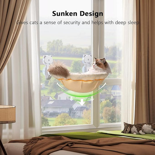 Cat Window Perch Cordless, Foldable & Stable Cat Beds- Breathable Cat Window - Image 2