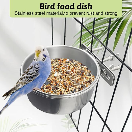 Tfwadmx 8 Pcs Bird Feeding Dish Cups, Parrot Food Bowl Clamp Holder Coop Cup - Image 2