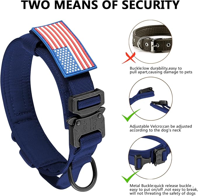 DAGANXI Tactical Dog Collar, Adjustable Military Training Nylon Dog Collar - Image 6