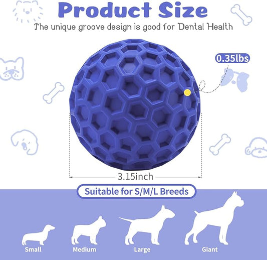 HIPPIH Indestructible Squeaky Dog Toys, Interactive Dog Balls 2 Pack, Chew Toys - Image 2