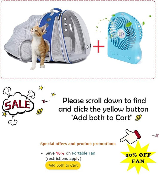 Dual Expandable Cat Backpack Carrier, Fit up to 20 lbs, Expandable Pet Carrier - Image 2