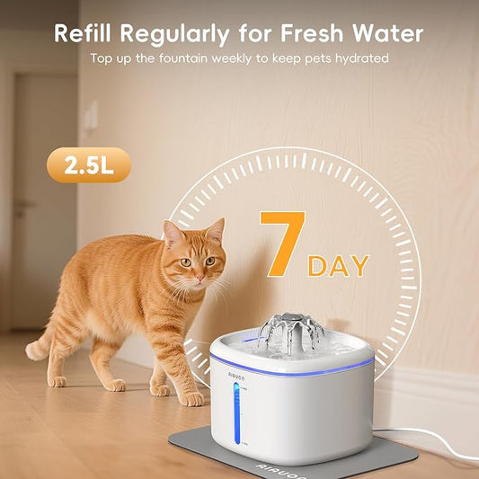 Cat Water Fountain, 84oz/2.5L Pet Cat Fountain – Ultra Quiet Upgraded Automatic - Image 2