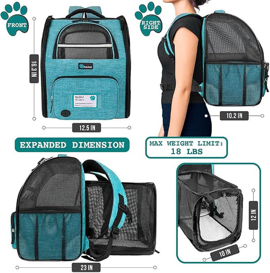 PetAmi Dog Cat Backpack Carrier, Expandable Pet Carrier Backpack - Image 2