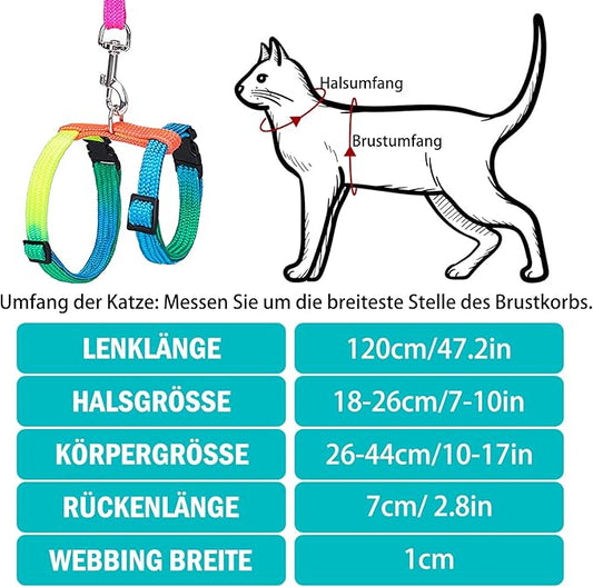 PUPTECK Adjustable Cat Harness and Leash Set Escape Proof Kitten Strap Collar - Image 2