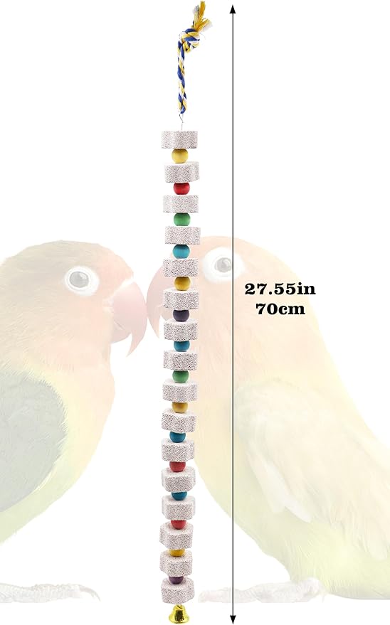 2 Pack 27 Inches Extra Long Bird Chewing Toy, Parrot Beak Grinding Calcium Stone - Image 6
