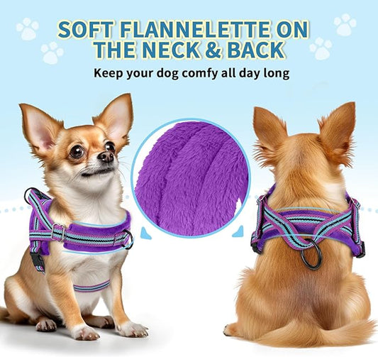 SlowTon No Pull Small Dog Harness and Leash Set, Puppy Soft Vest Harness Neck & - Image 2
