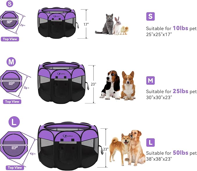 Dog Playpen, Puppy Pet Playpen, Dog Crate Tent Cage Indoor/Outdoor, Portable - Image 7