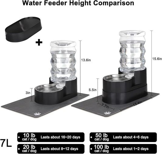 RIZZARI Automatic Dog Water Dispenser: 7L Black Stainless Steel Feeder - Image 2
